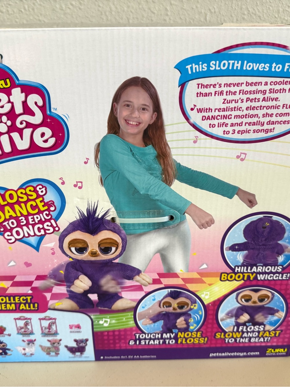 New in Box Pets Alive Fifi the Flossing Sloth Purple Interactive Dancing Animal - Picture 6 of 9